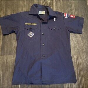 Boy Scouts America Scout Uniform Boys Youth Shirt Button Front Blue Size Medium